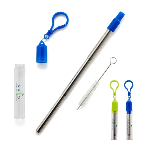 Blue color option for Stainless Steel Collapsible Reusable Straw