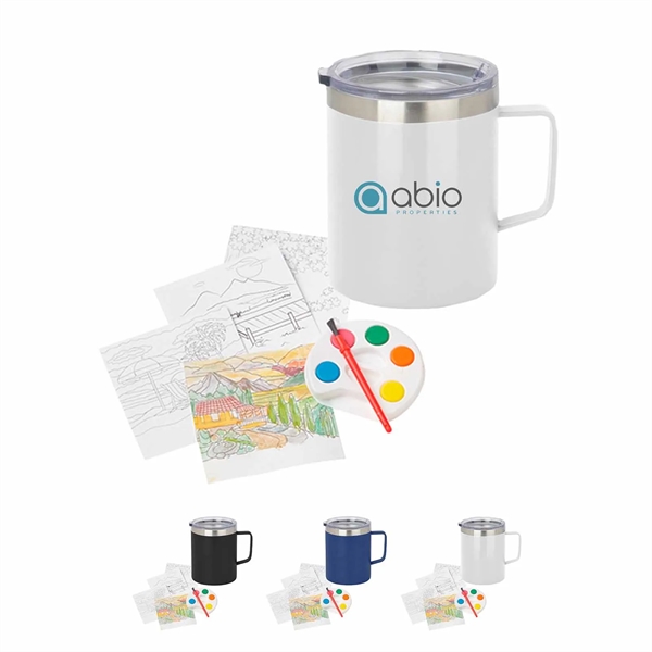 White color option for Adult Paint Set And Coffee Mug