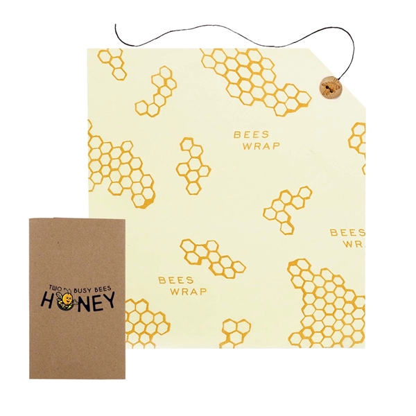 Kraft color option for Bees Wrap Large Sandwich With Tie 13" X 13"