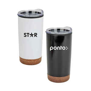 Photo of 20 Oz. Stainless Steel Pp Cork Base Tumbler With Clear Lid