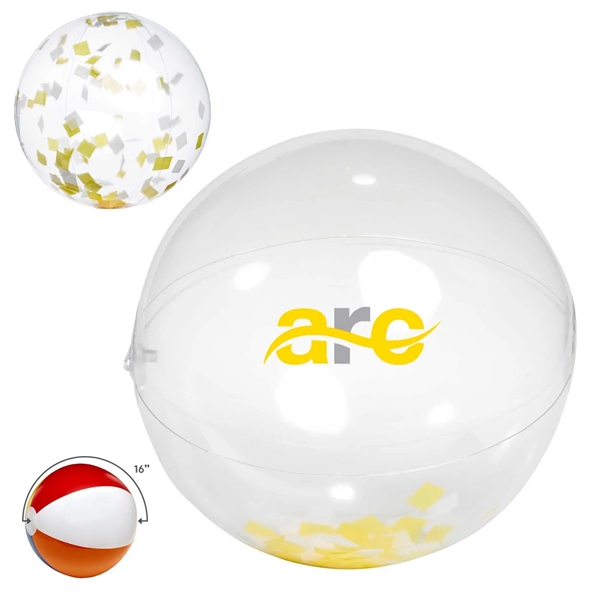 Yellow-White color option for 16" Yellow And White Confetti Beach Ball