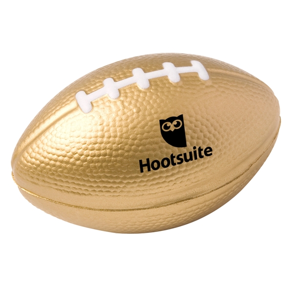 Gold-White color option for Football Stress Ball 3"