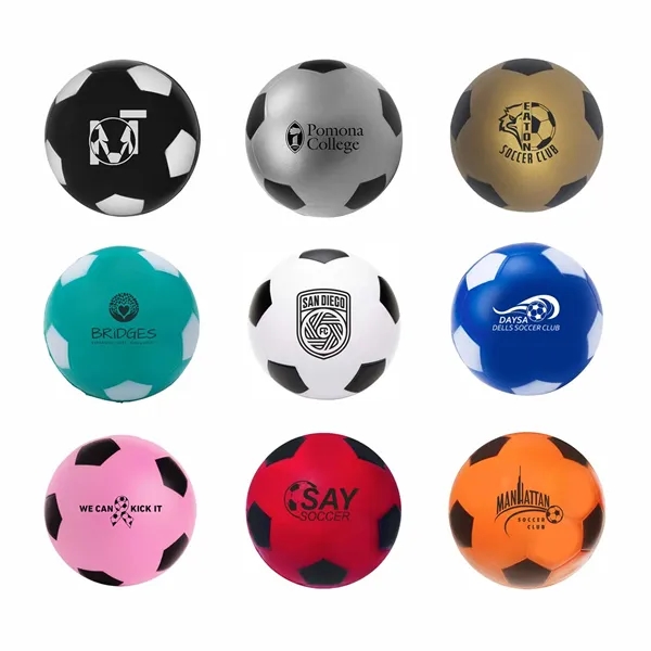 Black-White color option for Soccer Ball Stress Reliever