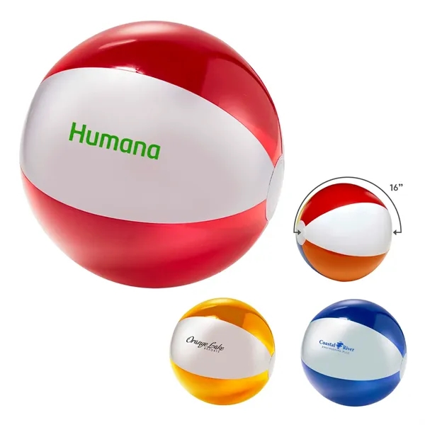 Red-Silver color option for Translucent 16" Two Tone Beach Ball