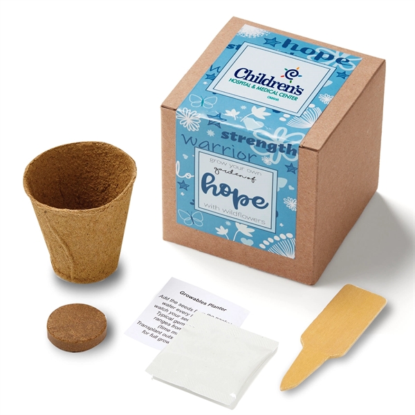 Brown color option for Blue Garden Of Hope Seed Planter Kit In Kraft Box