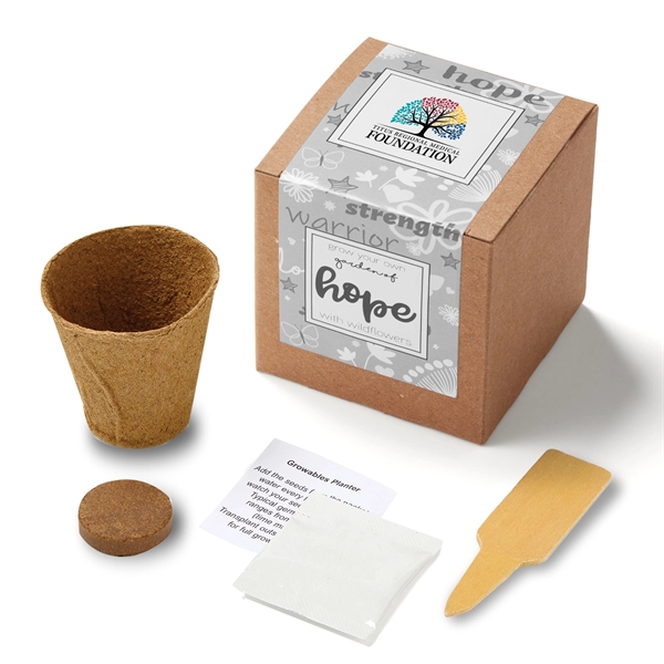 Brown color option for Gray Garden Of Hope Seed Planter Kit In Kraft Box
