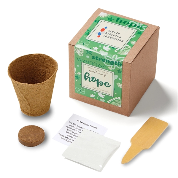 Brown color option for Green Garden Of Hope Seed Planter Kit In Kraft Box