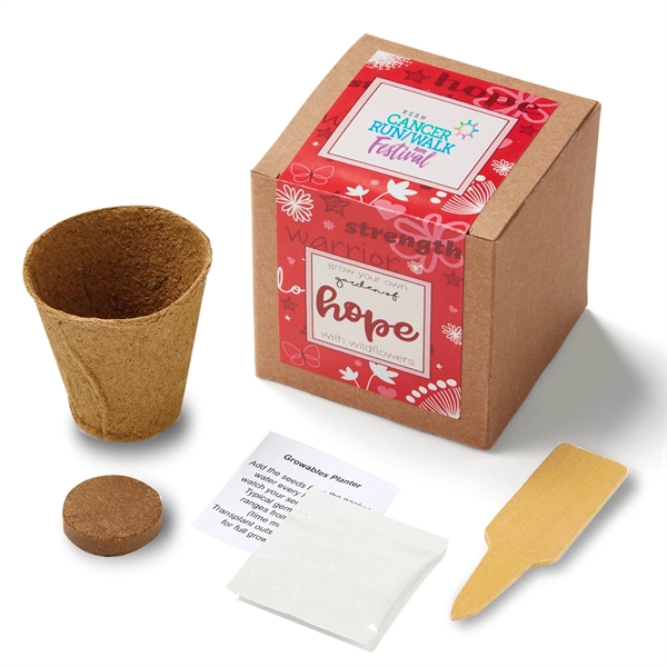 Brown color option for Red Garden Of Hope Seed Planter Kit In Kraft Box