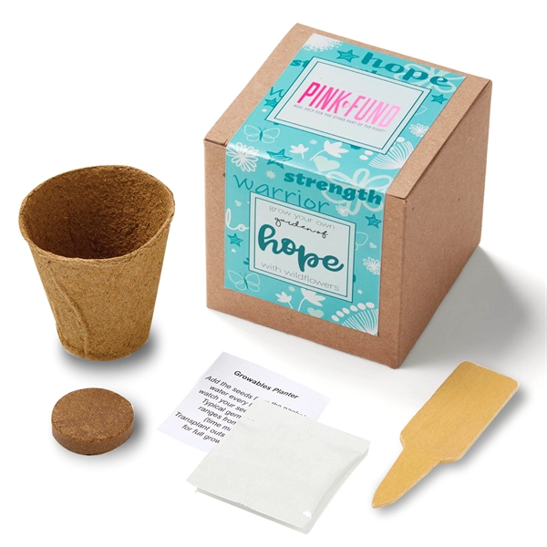 Brown color option for Teal Garden Of Hope Seed Planter Kit In Kraft Box