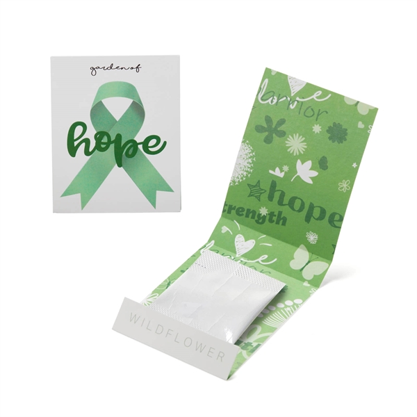 White color option for Green Ribbon Garden Of Hope Seed Matchbook