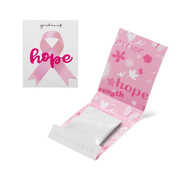 White color option for Pink Ribbon Garden Of Hope Seed Matchbook
