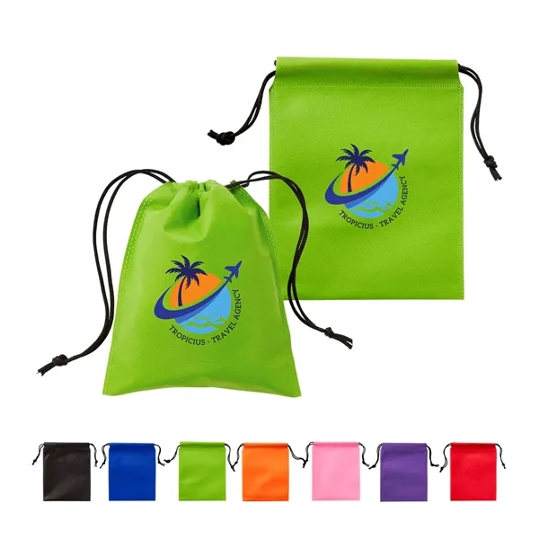 Red color option for Full Color Non Woven Drawstring Pouch