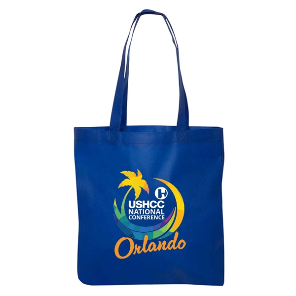 Reflex Blue color option for Full Color Non Woven Tote Bag