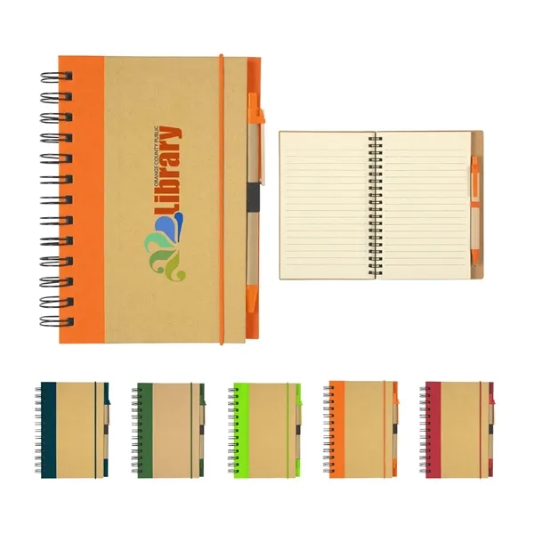 Blue color option for Full Color Eco Inspired Spiral Notebook & Pen