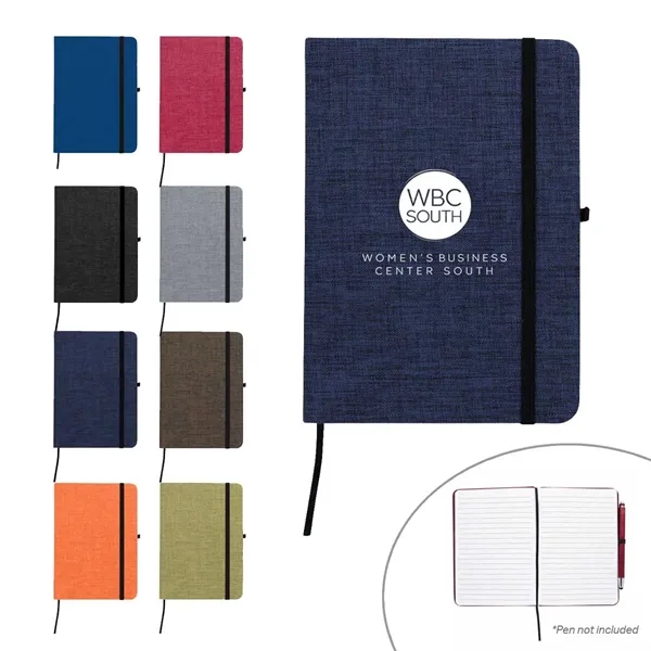 Navy Blue color option for Rpet Heathered Journal With Pen Loop