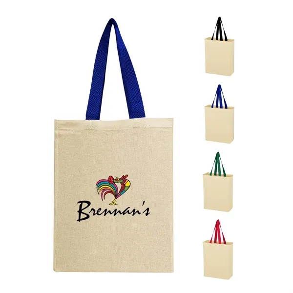 Natural-Blue color option for Full Color Natural Cotton Canvas Tote Bag