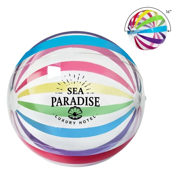 Translucent Multi-Colors color option for 16" Striped Beach Ball