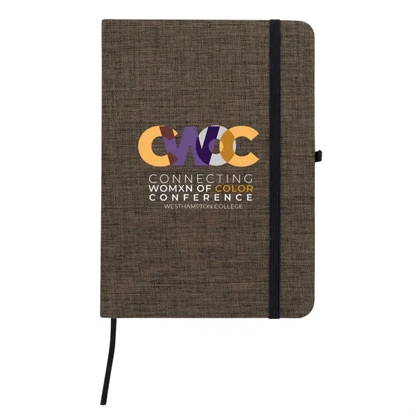 Brown color option for Full Color Rpet Heathered Journal With Pen Loop
