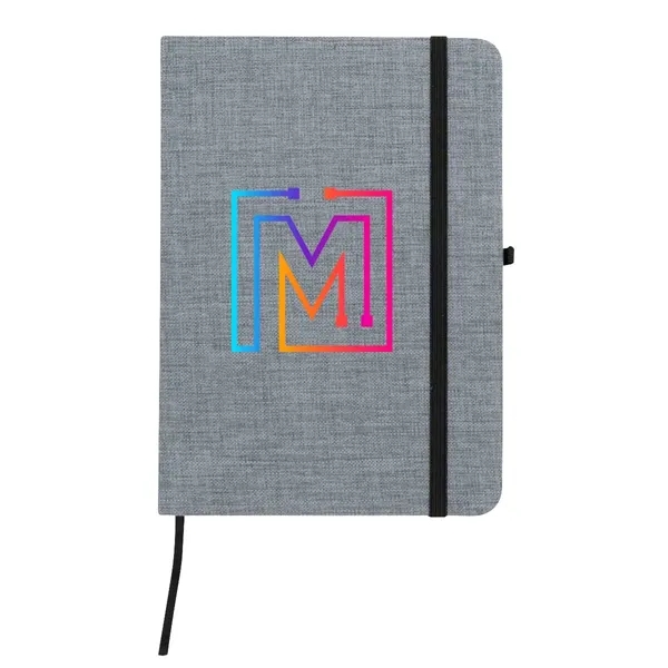 Gray color option for Full Color Rpet Heathered Journal With Pen Loop