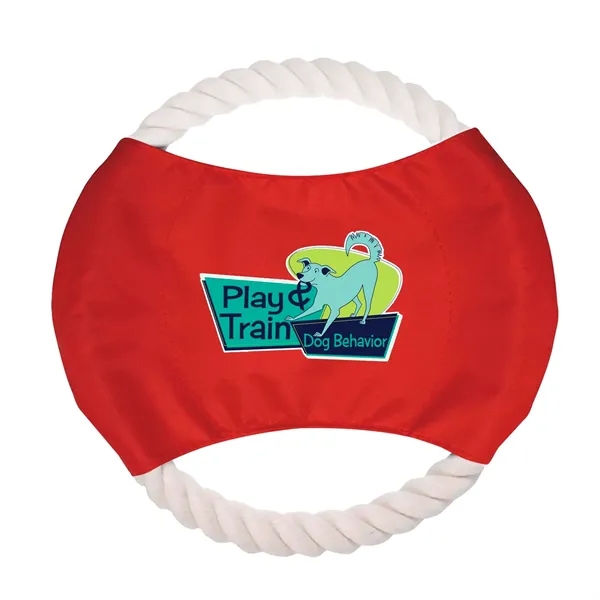 Red-White color option for Full Color Fido Flier Dog Rope Toy