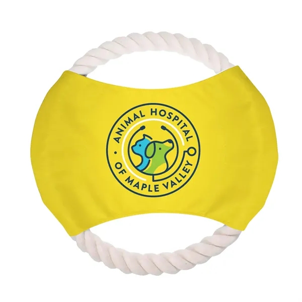 Yellow-White color option for Full Color Fido Flier Dog Rope Toy