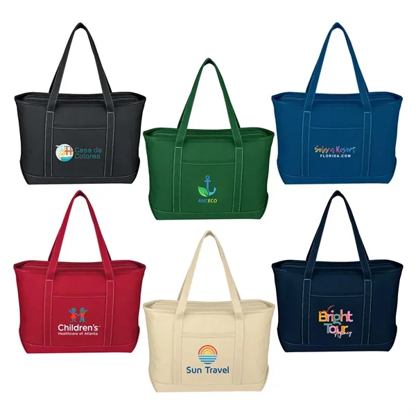 Green color option for Full Color Large 24 Oz. Starboard Cotton Canvas Tote Bag