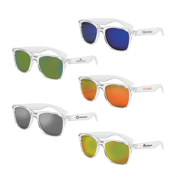 Clear-Silver color option for Mirrored Clear Frame Malibu Sunglasses