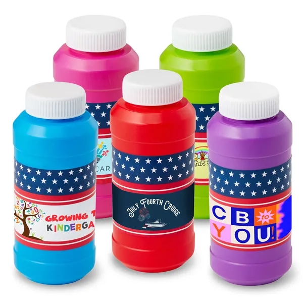 Red color option for 8 Oz. Patriotic Bubbles With Digital Label