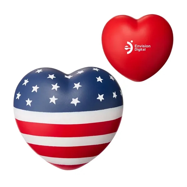 Red-White-Blue color option for Patriotic Heart Shape Stress Reliever