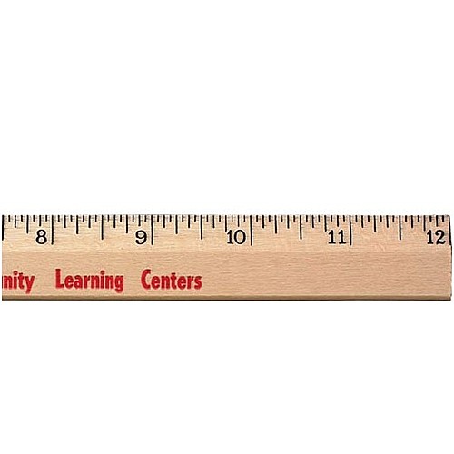 Photo of 12" Clear Lacquer Beveled Wood Bc   English Scale