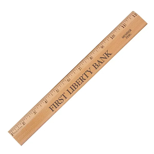 Photo of 12" Executive Office Ruler, Lacquer Finish With Metal Edge   English Scale