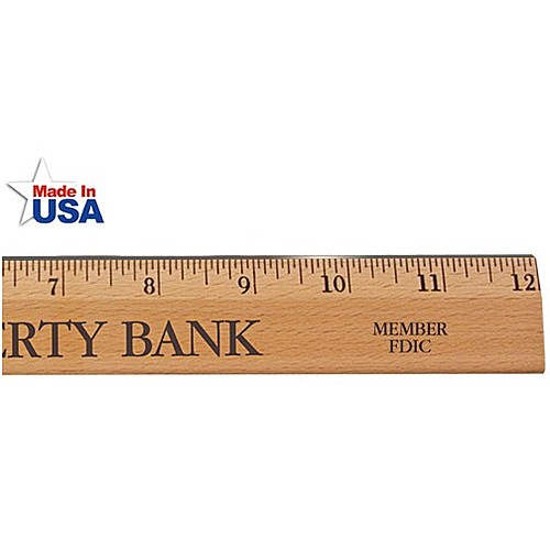 Photo of 12" Executive Office Ruler, Lacquer Finish With Metal Edge   English Scale