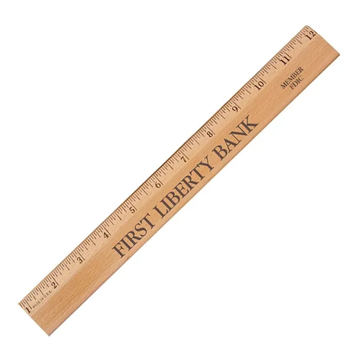 Photo of 12" Executive Office Ruler, Lacquer Finish With Metal Edge   English Scale