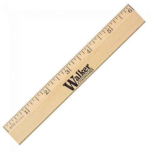 Main photo of 6" Clear Lacquer Beveled Wood Ruler