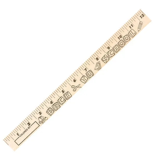 Photo of Back To School "U" Color Rulers   Natural Wood Finish