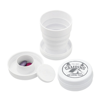 3 1/2 Oz. Collapsible Cup With Pill Box