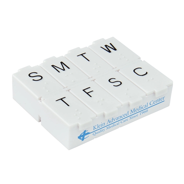 White color option for 7 Day Pillbox W/Metal Pill Splitter