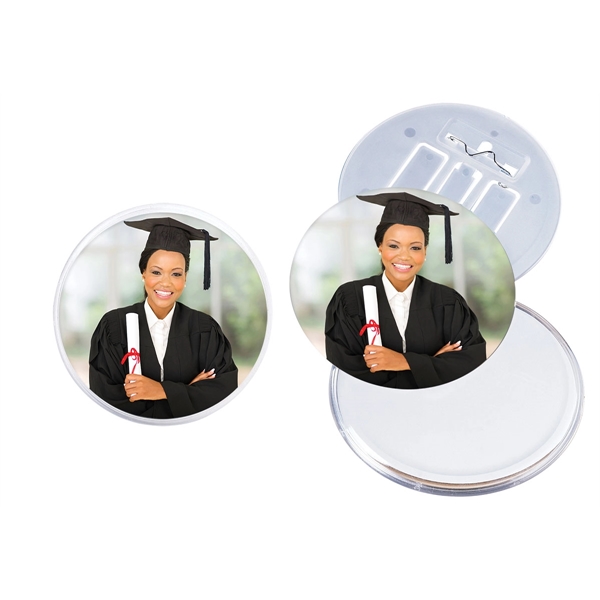 Clear-White color option for 3 3/8 Snap In Button Frame W/Pull Out Easel