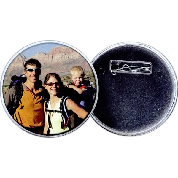 Clear-Silver color option for 2 1/4 Snap In Pinback Button