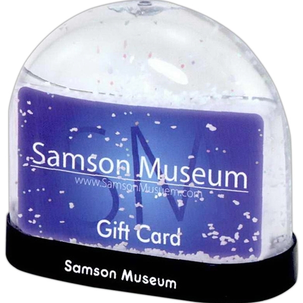 Clear w/ Black Base color option for Gift Card Snow Globe