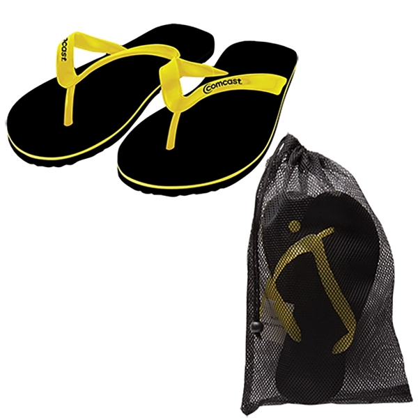 Black-Yellow color option for Adult Flip Flops