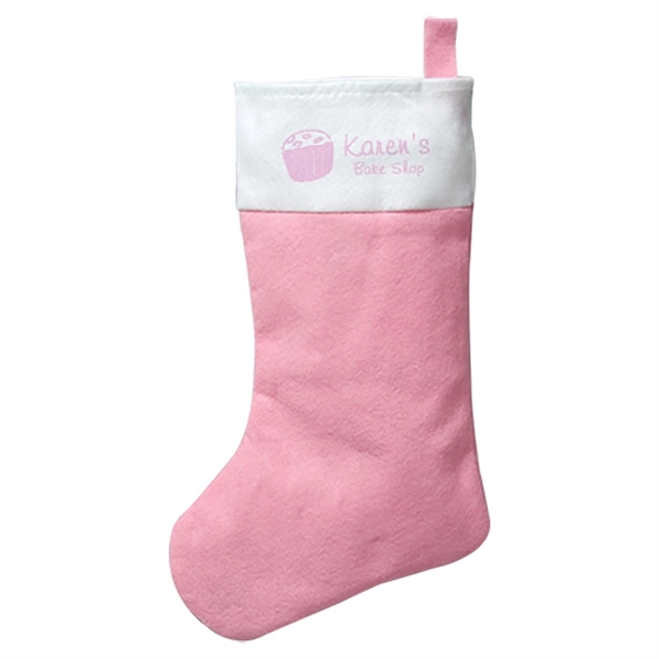 Pink color option for Felt Christmas Stocking