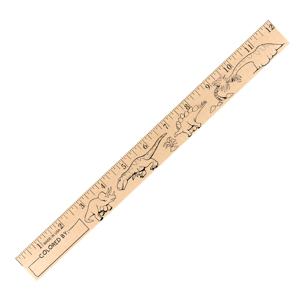 Wood color option for Dinosaurs "U" Color Rulers   Natural Wood Finish
