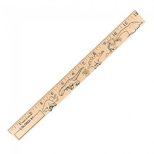 Main photo of Dinosaurs "U" Color Rulers   Natural Wood Finish