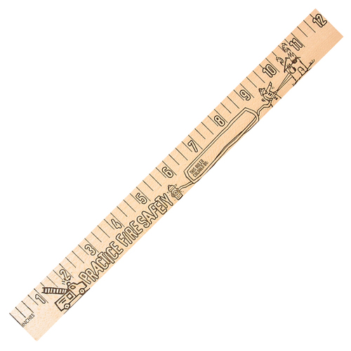 Main photo of Fire Safety "U" Color Rulers   Natural Wood Finish
