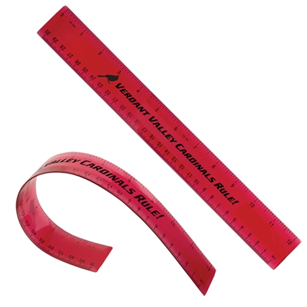 Translucent Red color option for 12" Flexible Ruler