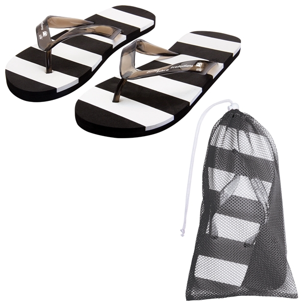 Black color option for Striped Adult Flip Flop