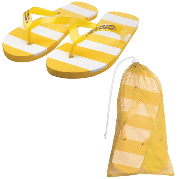 Yellow color option for Striped Adult Flip Flop