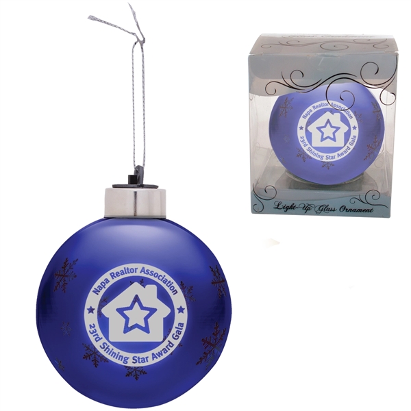 Blue color option for Light Up Glass Holiday Christmas Tree Ornament