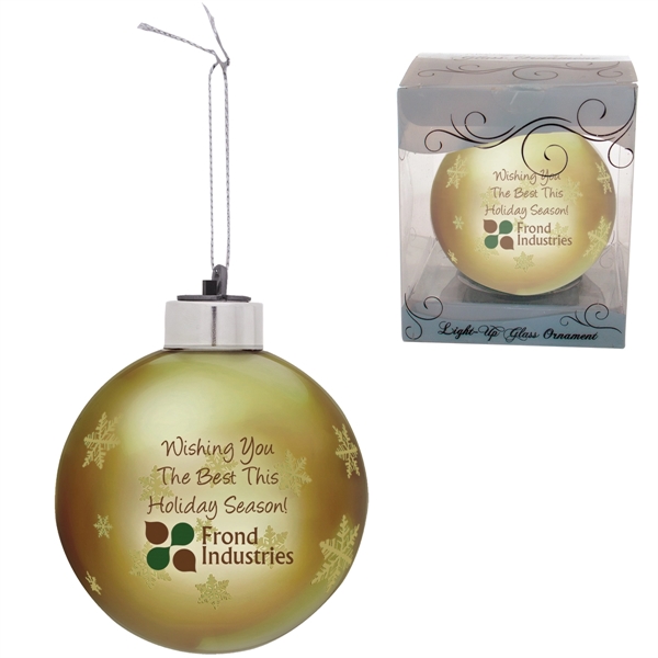 Gold color option for Light Up Glass Holiday Christmas Tree Ornament
